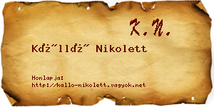 Kálló Nikolett névjegykártya