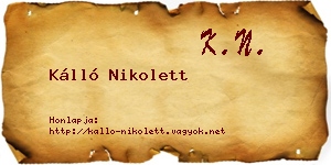 Kálló Nikolett névjegykártya